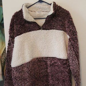Sherpa Boutique Pullover Maroon and White